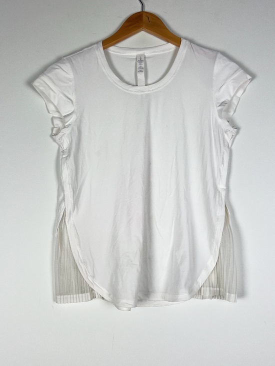 lululemon athletica Tops - Lululemon Women's Just Pleat It Crew Neck Short Sleeve Tee Shirt Solid White 4